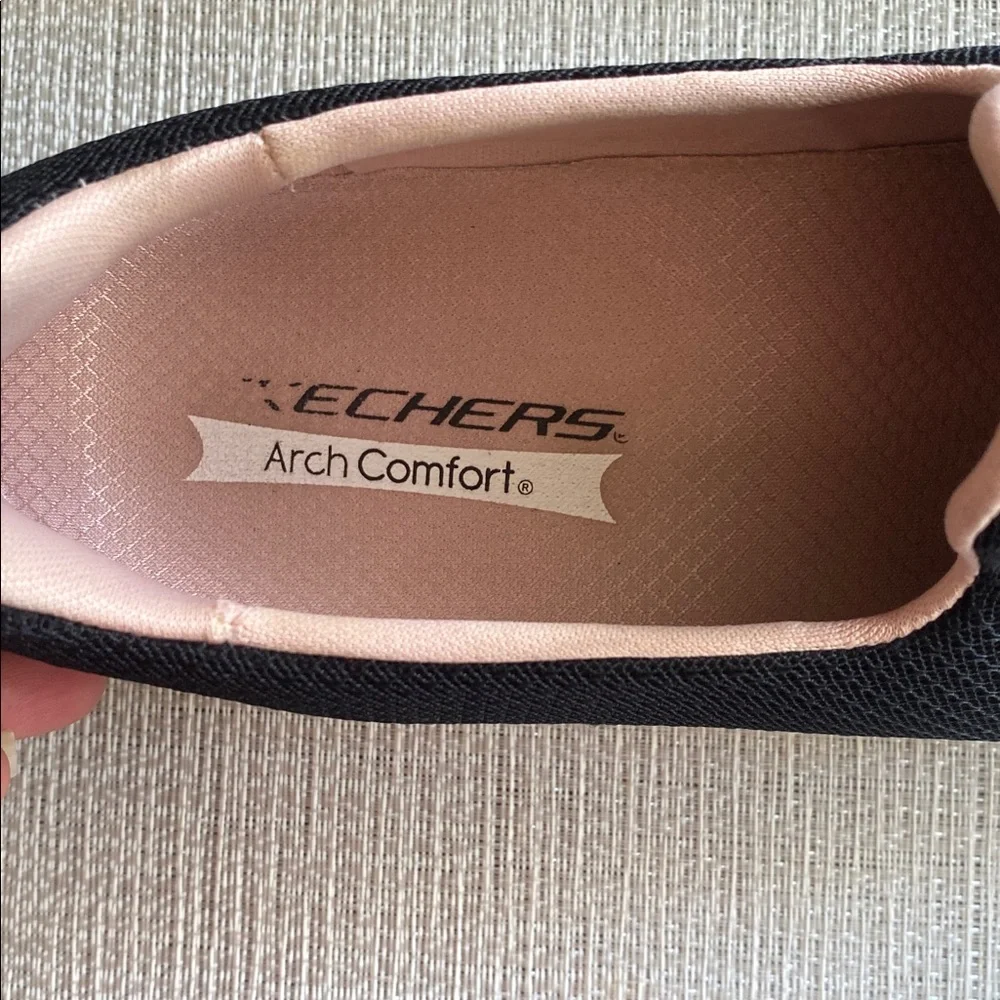 Skechers Women's Black and White Slip-On Sneakers - Picture 6 of 9